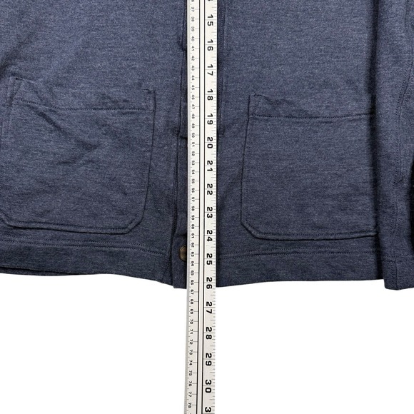 J.Crew Cardigan Men's 2XL Blue Fleece Cardigan Shawl Collar Pocket - Picture 6 of 6